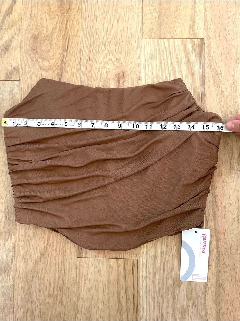 NWT Corset Top Brown Ruched Strapless Bustier Bodice Cropped Tube Parthea Sz XL - Picture 6 of 10